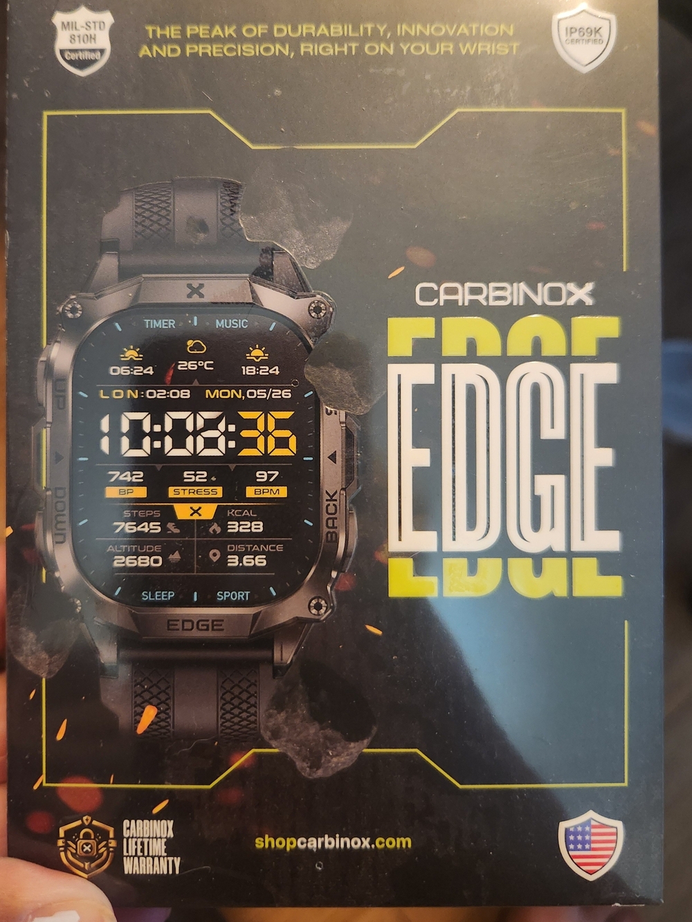 Carbinox Edge Smartwatch - Black NEW IN BOX